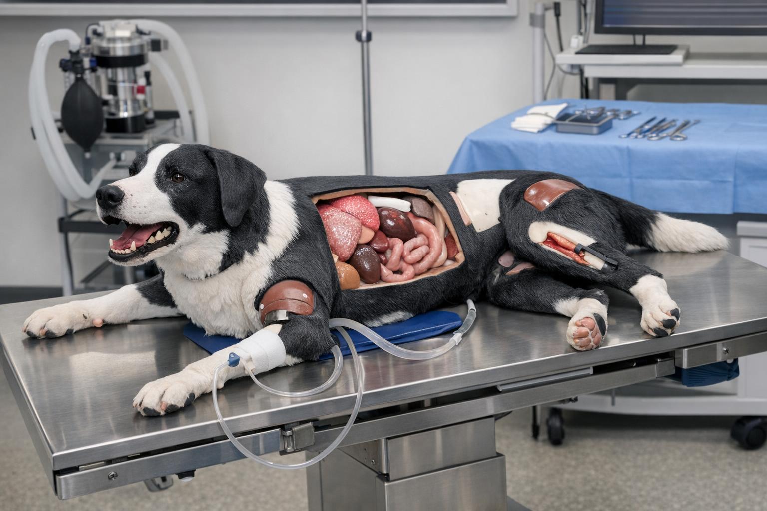 Fantom weterynaryjny — anatomiczny model psa do ćwiczeń chirurgicznych